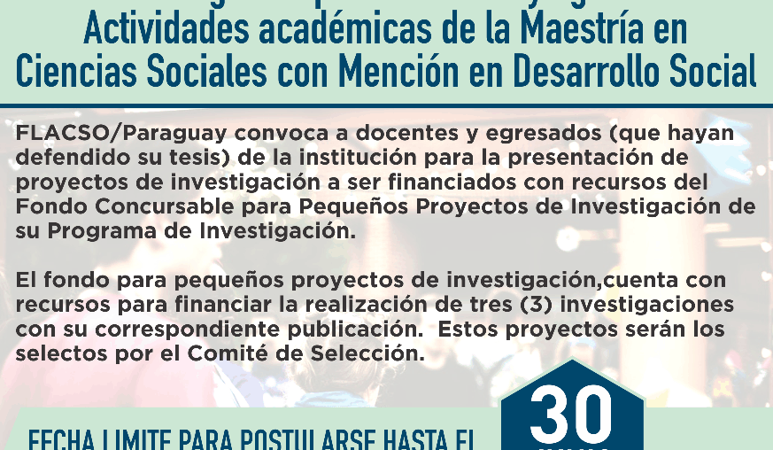 FONDO CONCURSABLE PARA PEQUEÑOS PROYECTOS DE INVESTIGACIÓN